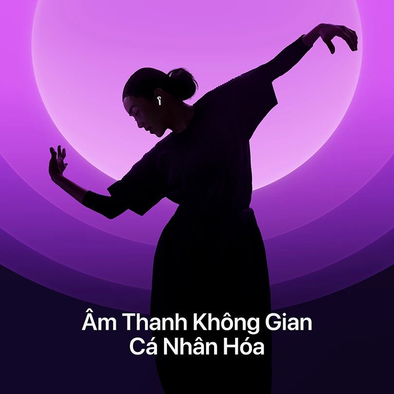 Trải nghiệm âm thanh không gian 360 độ trên tai nghe AirPods 4 chống ồn