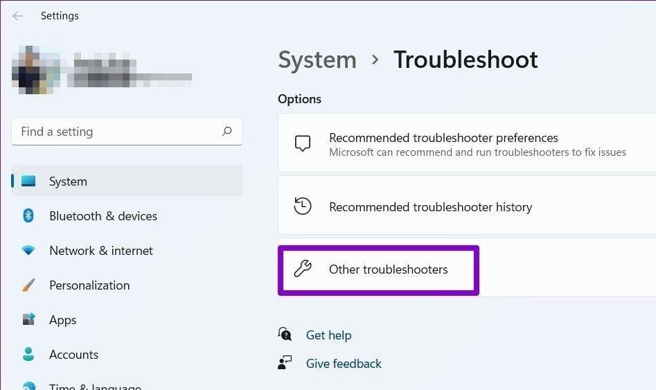 Truy cập các trình gỡ rối khác để chạy Playing Audio trên Windows 11