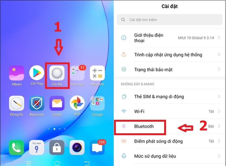 Truy cập cài đặt Bluetooth trên điện thoại Android để kết nối loa