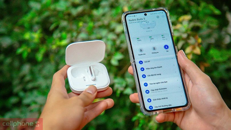 Tùy chỉnh cá nhân hóa tai nghe Xiaomi Buds 5 qua ứng dụng