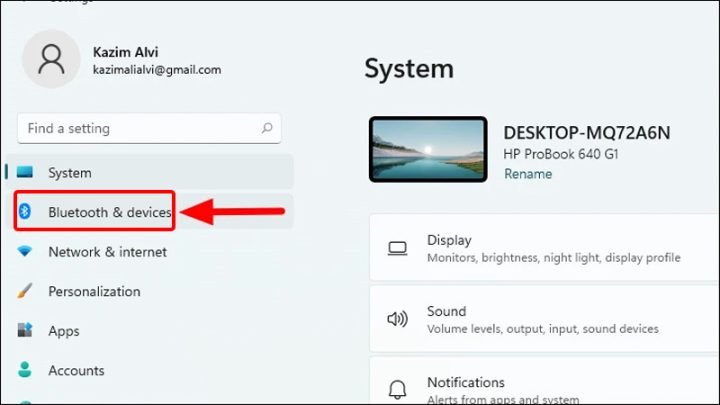 Tùy chọn Bluetooth và thiết bị trong cài đặt Windows 11