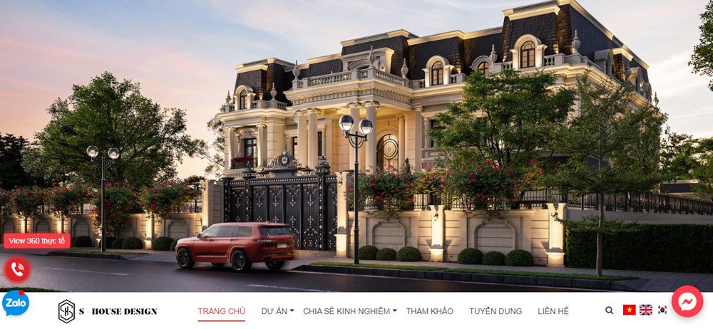 Website của công ty cổ phần S-House