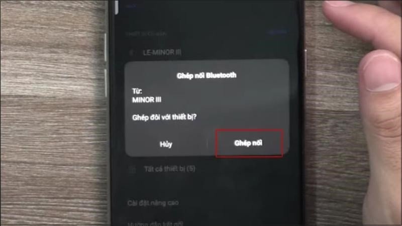Xác nhận ghép nối tai nghe Marshall trên điện thoại