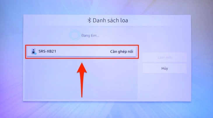 Xác nhận kết nối loa Bluetooth với tivi Samsung trên màn hình