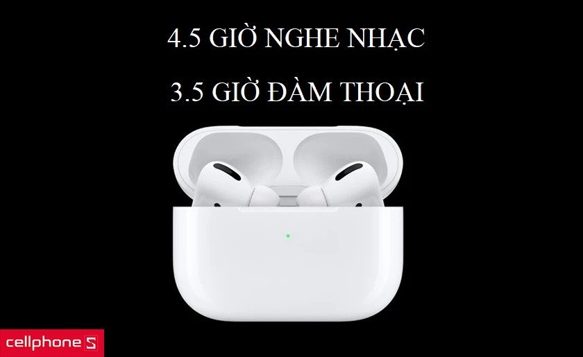 AirPods Pro và hộp sạc, thời lượng pin AirPods Pro