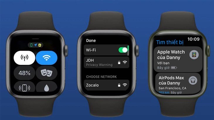 Apple Watch với ứng dụng Tìm đang hiển thị tùy chọn phát âm thanh cho AirPods
