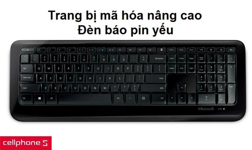 Bàn phím không dây Bluetooth Microsoft 850 bảo mật cao