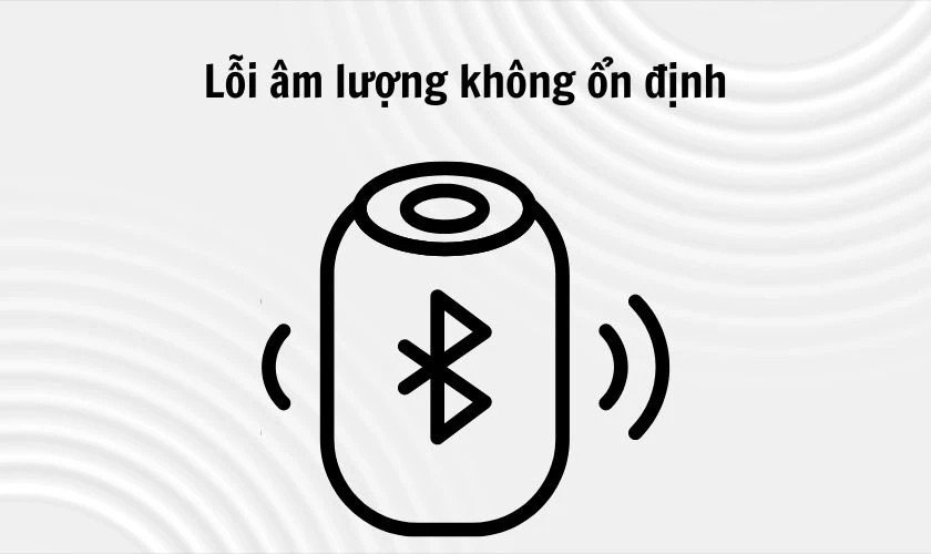 Biểu tượng loa và sóng âm thanh minh họa lỗi âm lượng không ổn định khi kết nối Bluetooth.