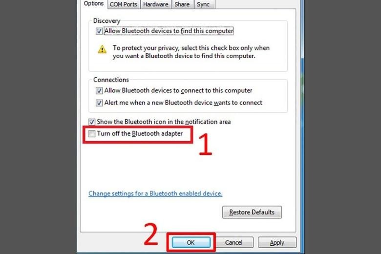 Cài đặt Bluetooth trên laptop Win 7