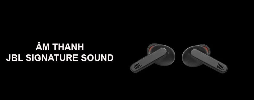 Cận cảnh tai nghe JBL Live Pro Plus đang được đeo, hiển thị công nghệ chống ồn chủ động giúp trải nghiệm âm thanh tối ưu.