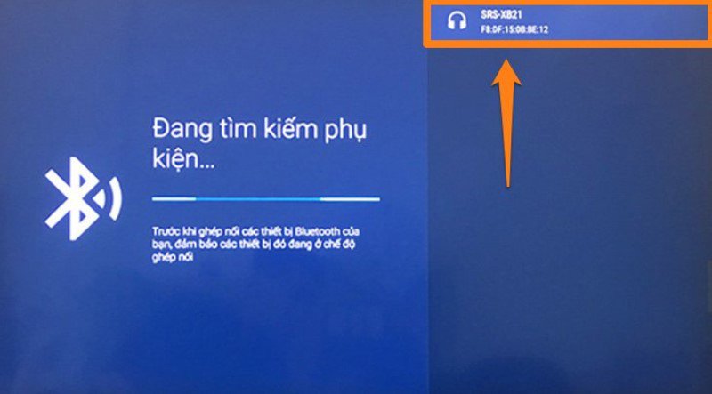 Chọn tên loa Bluetooth (ví dụ: SRS-XB21) từ danh sách thiết bị