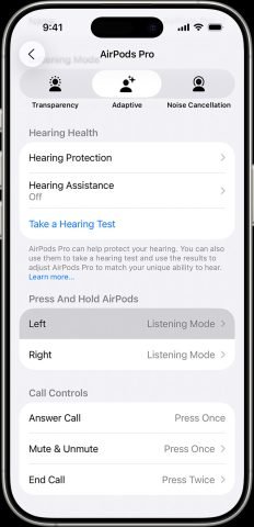 Giao diện cài đặt AirPods trên iPhone, minh họa cách truy cập các tùy chọn cá nhân hóa tai nghe.