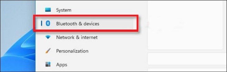 Giao diện cài đặt Bluetooth và thiết bị trên laptop Windows 11