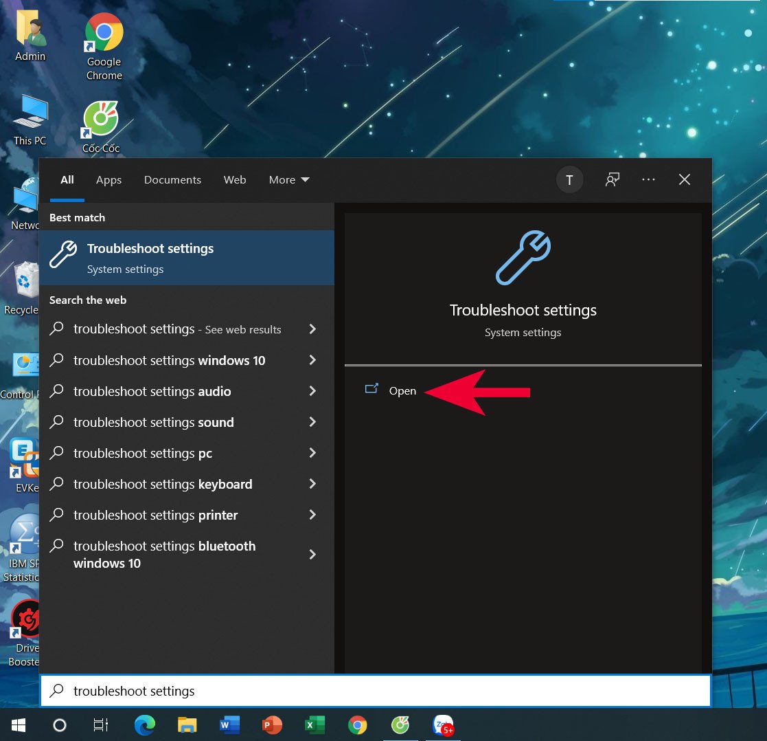 Giao diện Troubleshoot settings để khắc phục lỗi âm thanh trên PC