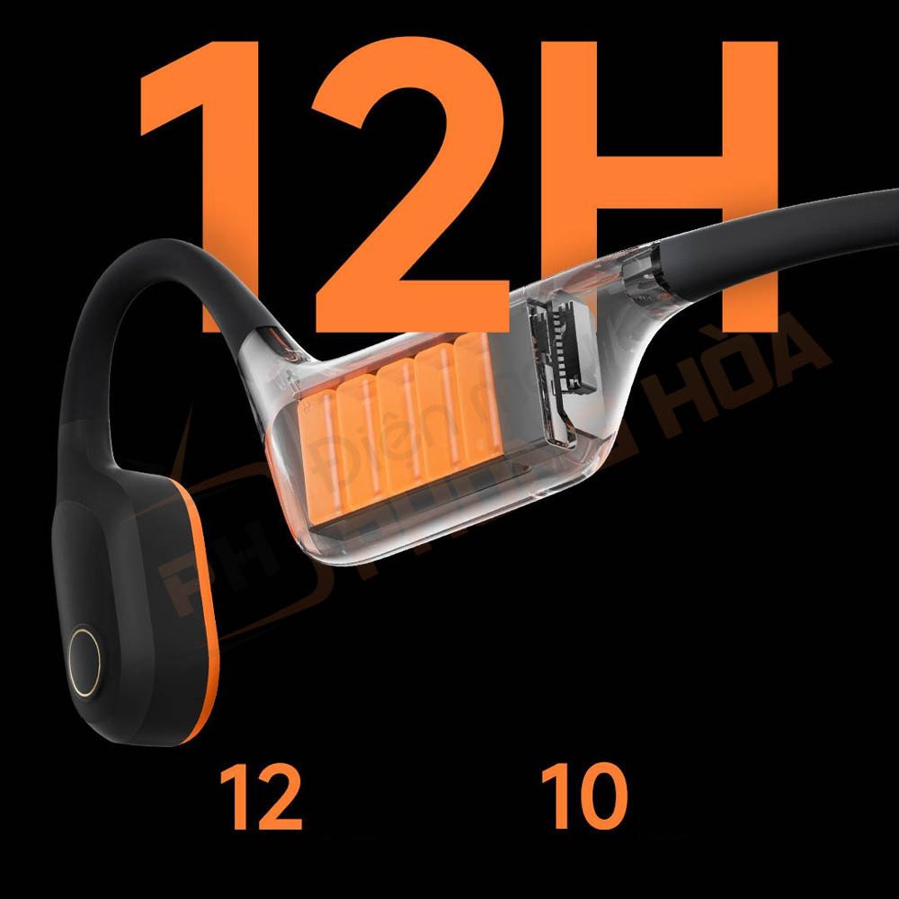 Hình ảnh tai nghe truyền âm thanh qua xương Xiaomi đang sạc với thời lượng pin 12 giờ