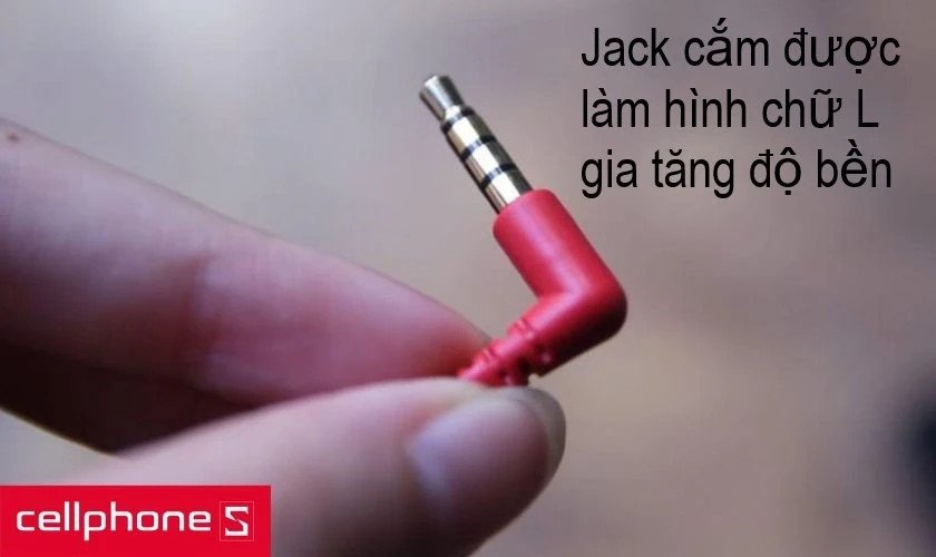 Jack cắm 3.5mm hình chữ L của tai nghe Sony MDR-EX155AP, thiết kế tối ưu giúp chống gãy gập hiệu quả và tăng tuổi thọ sản phẩm.