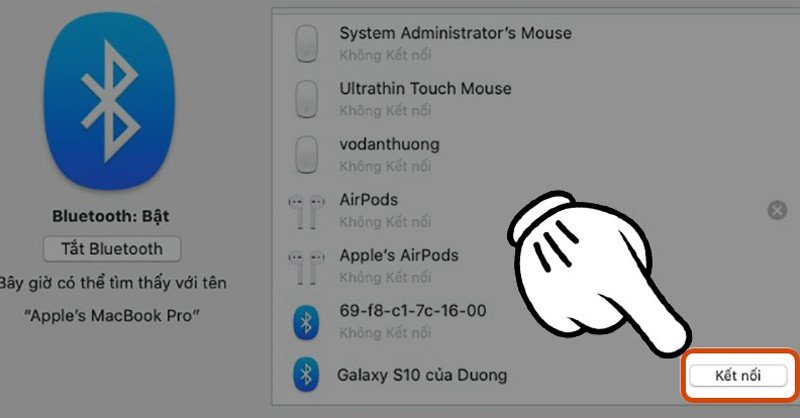Kết nối tai nghe Bluetooth với MacBook