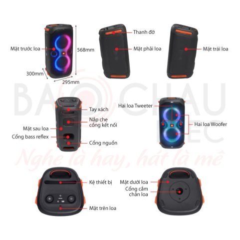 loa bluetooth JBL PartyBox 110 với thông số kỹ thuật ấn tượng, thiết kế bền bỉ