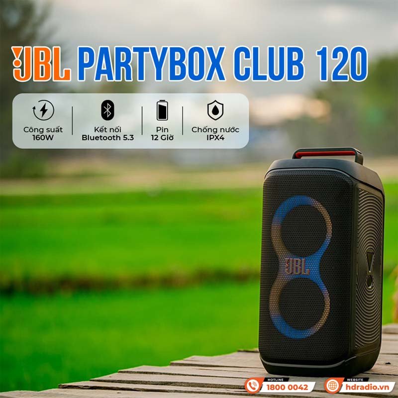 Loa JBL PartyBox Club 120 với hệ thống đèn LED sôi động