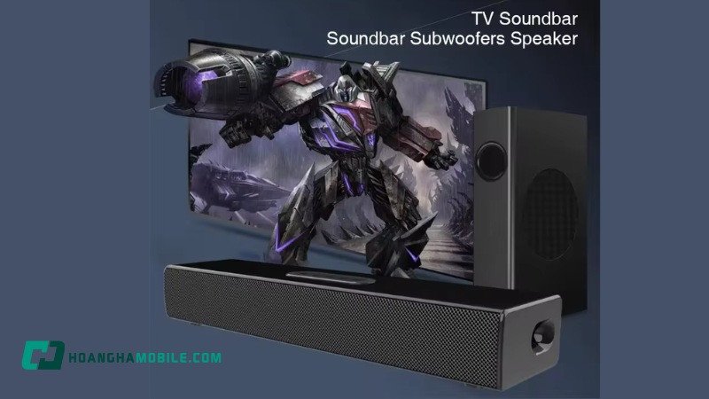 Loa siêu trầm tích hợp trên dàn loa karaoke Bluetooth 5.0 mang đến hiệu ứng âm bass sâu lắng, chi tiết.
