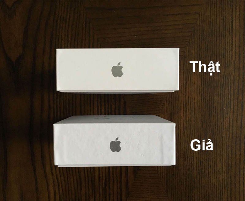 Logo Apple trên bao bì AirPods thật sắc nét