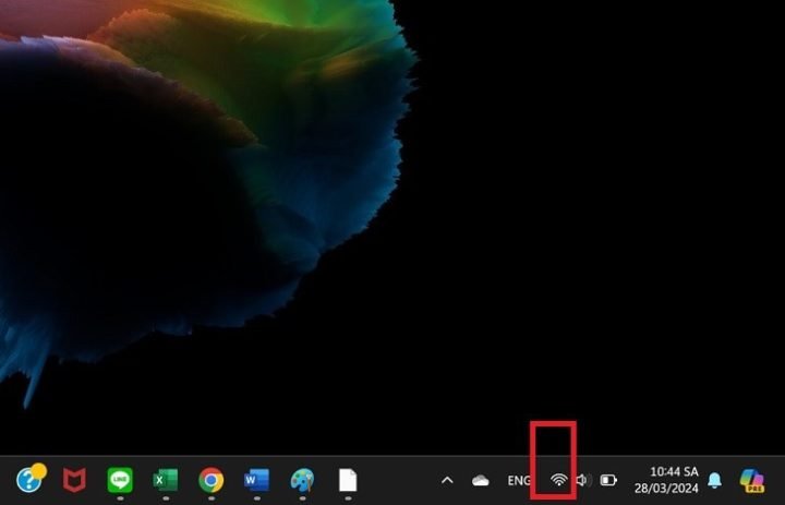 Menu cài đặt nhanh trên Windows để kiểm tra bluetooth laptop