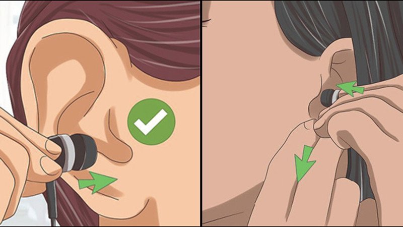 Quy trình nhét tai nghe in-ear vào tai đúng cách