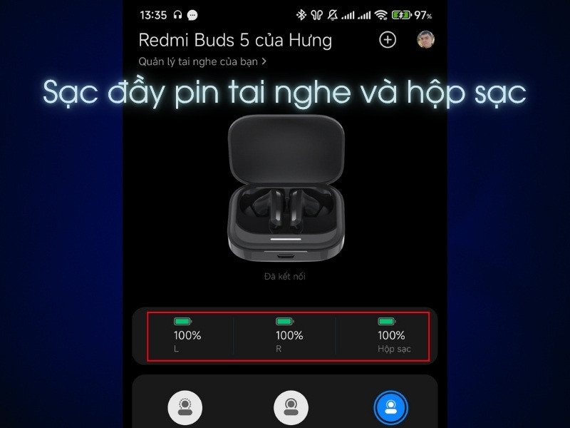Sạc pin cho tai nghe true wireless và hộp sạc, đảm bảo nguồn điện ổn định tránh lỗi tai nghe một bên.