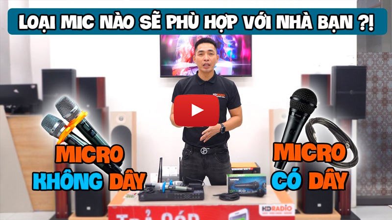 So sánh micro bluetooth hát karaoke không dây và có dây