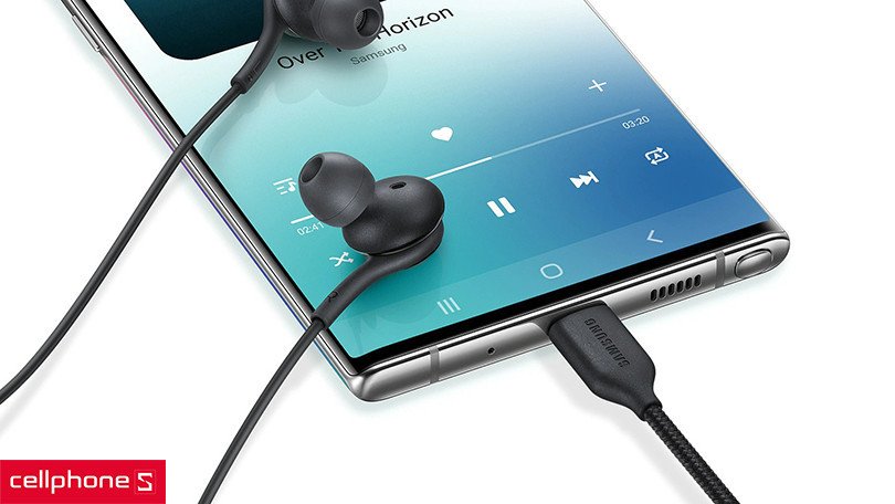 Tai nghe có dây Samsung AKG với jack 3.5mm cho chất lượng âm thanh cao cấp.