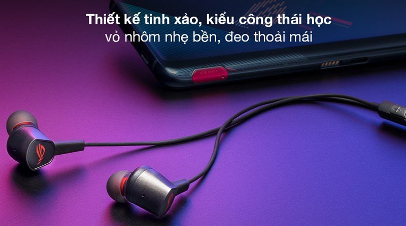 Tai nghe gaming có mic Asus Rog Cetra II Core với thiết kế công thái học