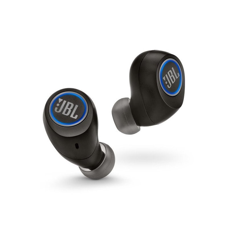 Tai nghe JBL Free được đeo trên tai, minh họa sự thoải mái và chất lượng âm thanh