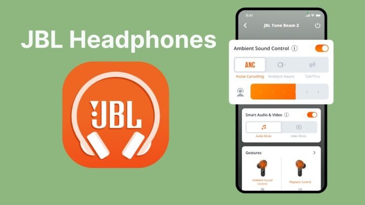 Tai nghe JBL và điện thoại đang kết nối