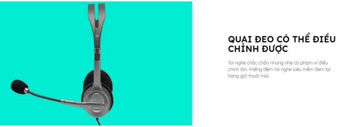 Tai nghe Logitech H110 với thiết kế linh hoạt và micro tiện lợi