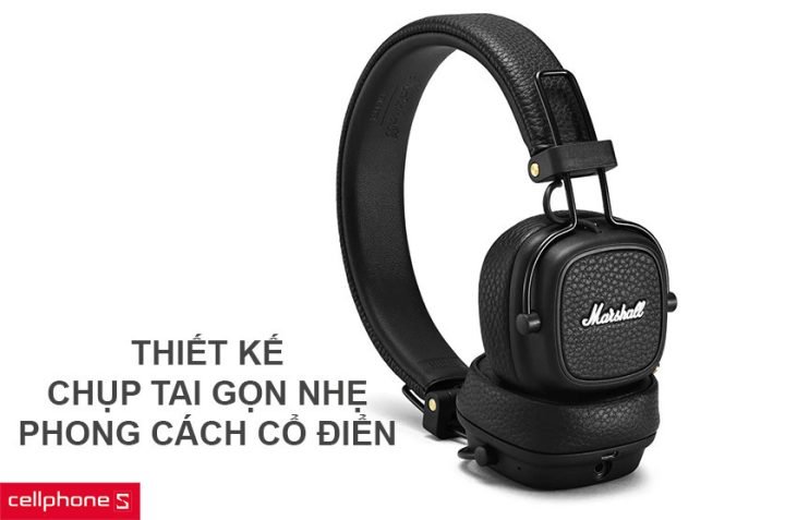 Tai nghe Marshall Major 3 với thiết kế chụp tai cổ điển, ôm sát