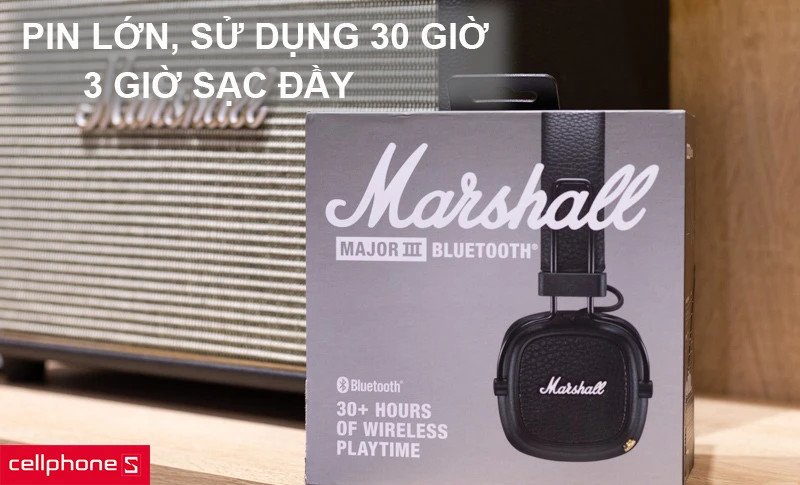 Tai nghe Marshall Major 3 với thời lượng pin 30 giờ, sẵn sàng cho mọi chuyến đi