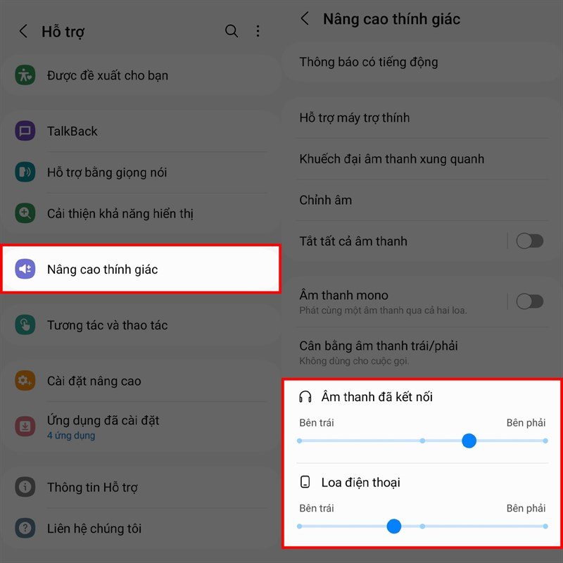 Thanh điều chỉnh cân bằng âm thanh tai nghe Android