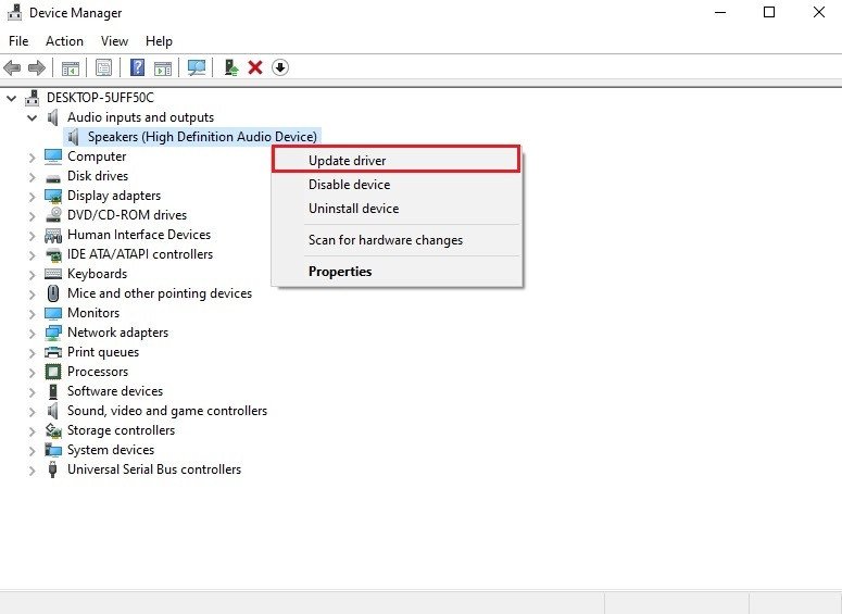 Thao tác cập nhật driver cho thiết bị Realtek Bluetooth