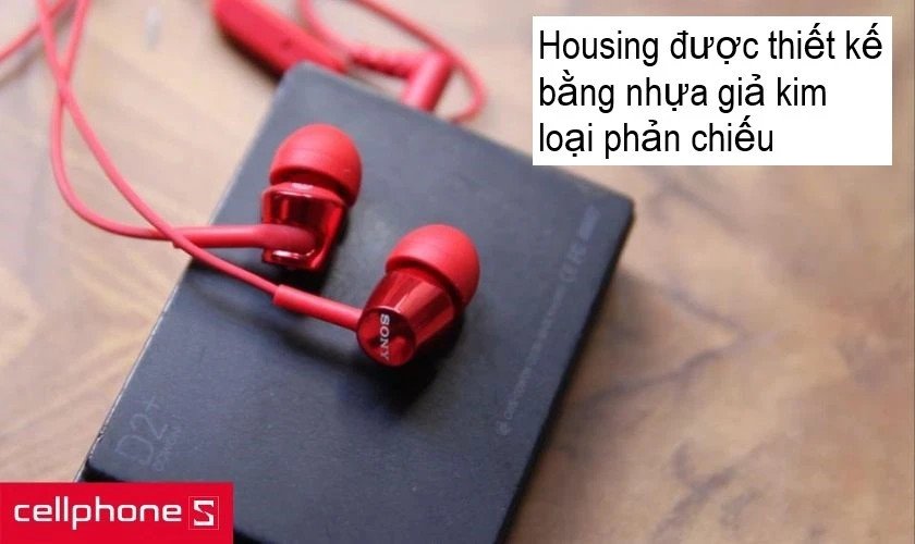 Thiết kế housing nhỏ gọn của tai nghe Sony MDR-EX155AP với chất liệu nhựa bền bỉ, mang lại cảm giác chắc chắn.