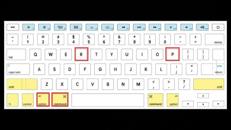 Thực hiện tổ hợp phím Option Command P R để reset PRAM/NVRAM khi gặp lỗi kết nối chuột bluetooth với macbook