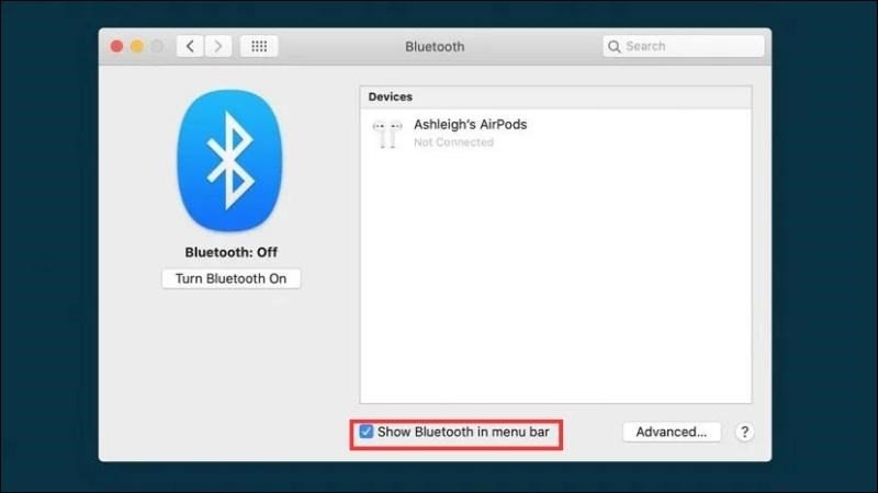 Tích chọn hiển thị biểu tượng Bluetooth trên thanh menu để dễ dàng quản lý kết nối chuột bluetooth với macbook