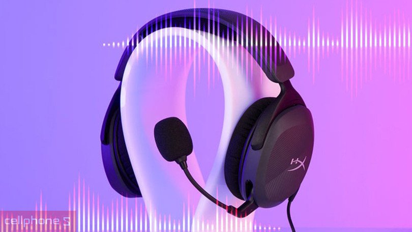 Tổng quan thiết kế công thái học và đệm tai êm ái của tai nghe gaming HyperX Cloud Stinger II Core.