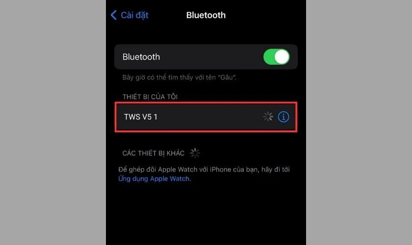 Xác nhận kết nối thành công tai nghe Bluetooth M10 trên màn hình điện thoại