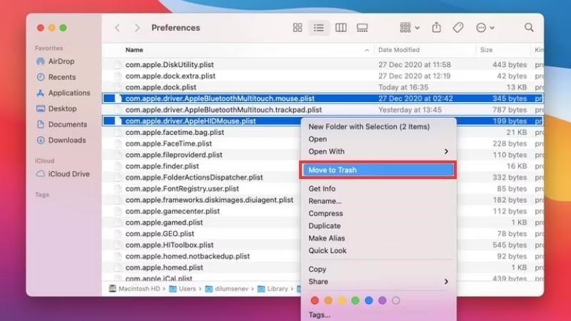 Xóa các file PLIST liên quan đến chuột để sửa lỗi kết nối chuột bluetooth với macbook