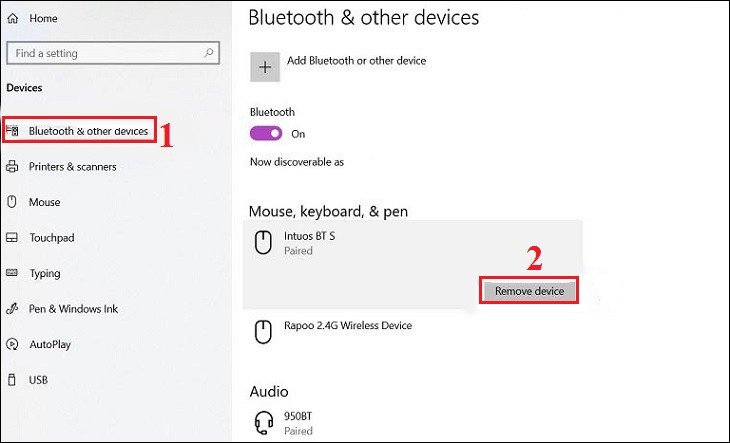 Xóa thiết bị Bluetooth không cần thiết