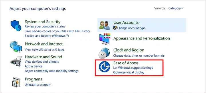 Mở Bàn Phím Ảo Bằng Control Panel