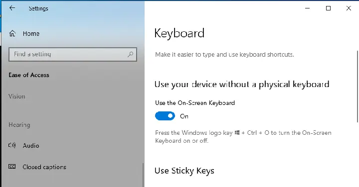 Cách 5: Cách Bật Bàn Phím Ảo Trong Pc Settings (sử Dụng Ease Of Access Centre)