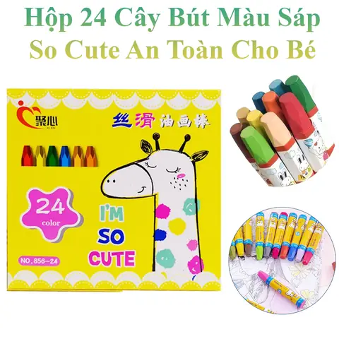 Hộp 24 Cây Bút Màu Sáp So Cute An Toàn Cho Bé Hộp 24 Cây Bút Màu Sáp So Cute An Toàn Cho Bé