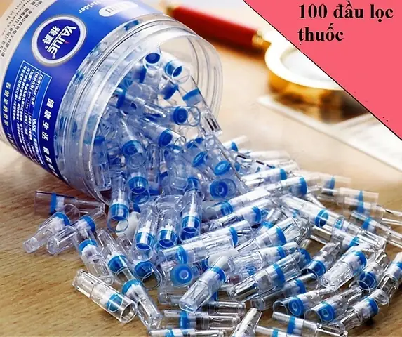 Hộp 100 Cái Đầu Lọc Thuốc Bảo Vệ Sức Khỏe Tặng Kèm 4 Đầu Chuyển Hộp 100 Cái Đầu Lọc Thuốc Bảo Vệ Sức Khỏe Tặng Kèm 4 Đầu Chuyển