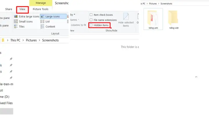 Sử Dụng Menu View Của File Explorer